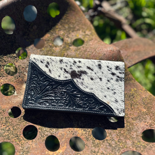 Tooled Leather Slim Cowhide Wallet