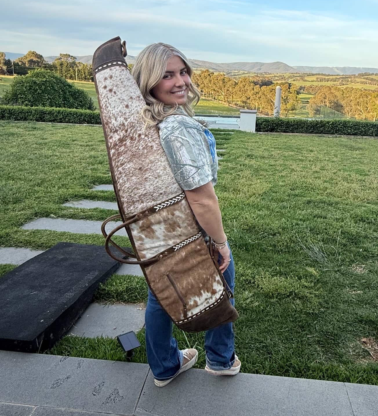 Antique Leather & Cowhide Rifle Bag