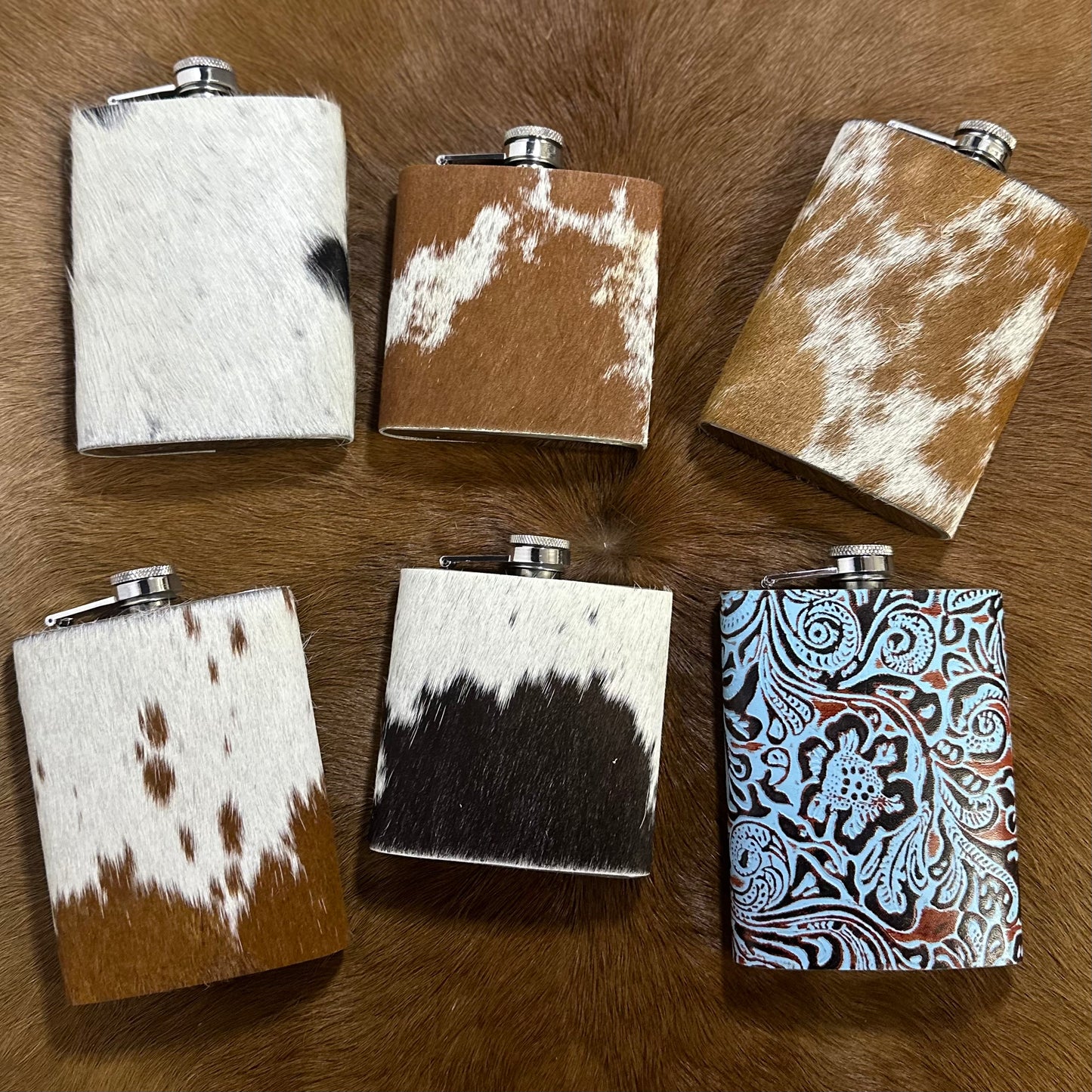 Cowhide & Leather Flask