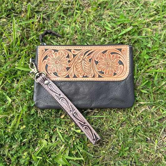 Tilly Leather Tooled Clutch