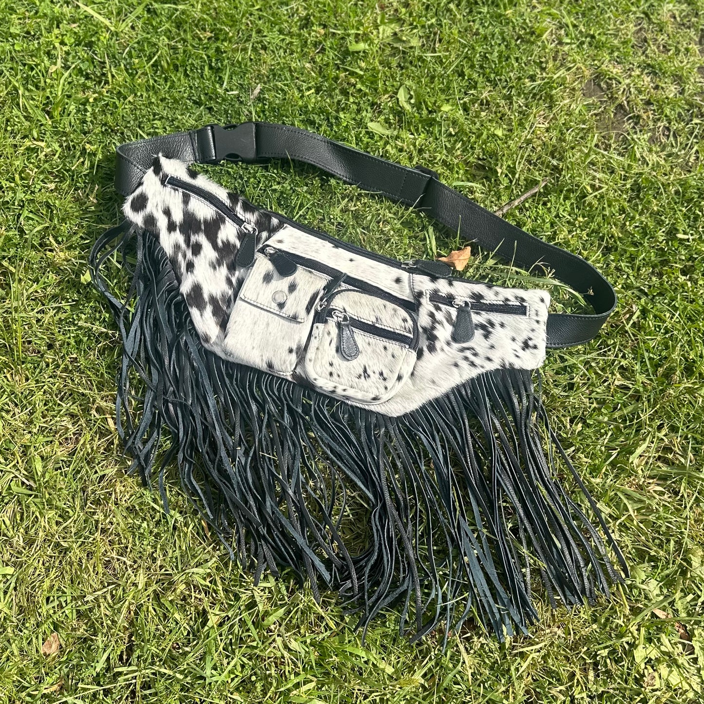 Large Fringe & Cowhide Fanny Pack