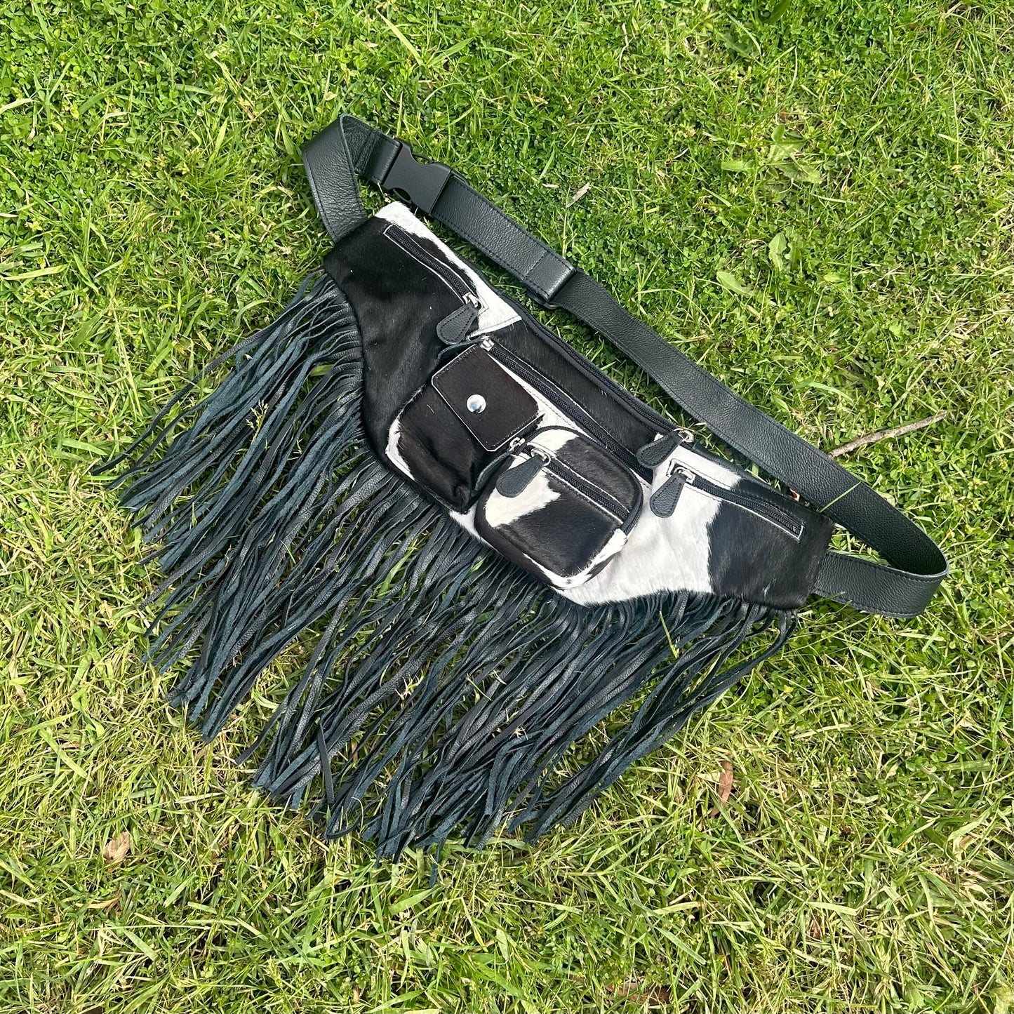 Large Fringe & Cowhide Fanny Pack