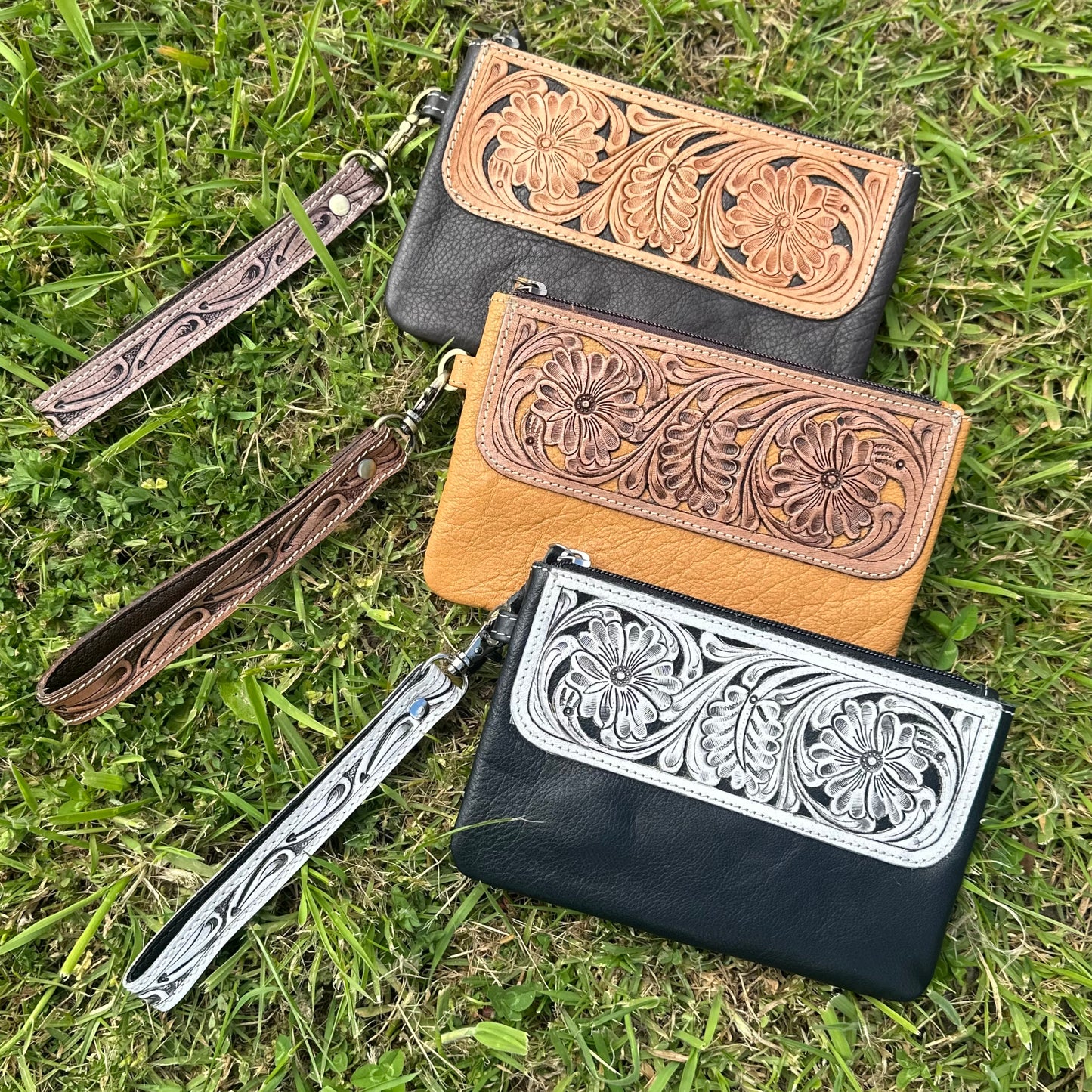 Tilly Leather Tooled Clutch