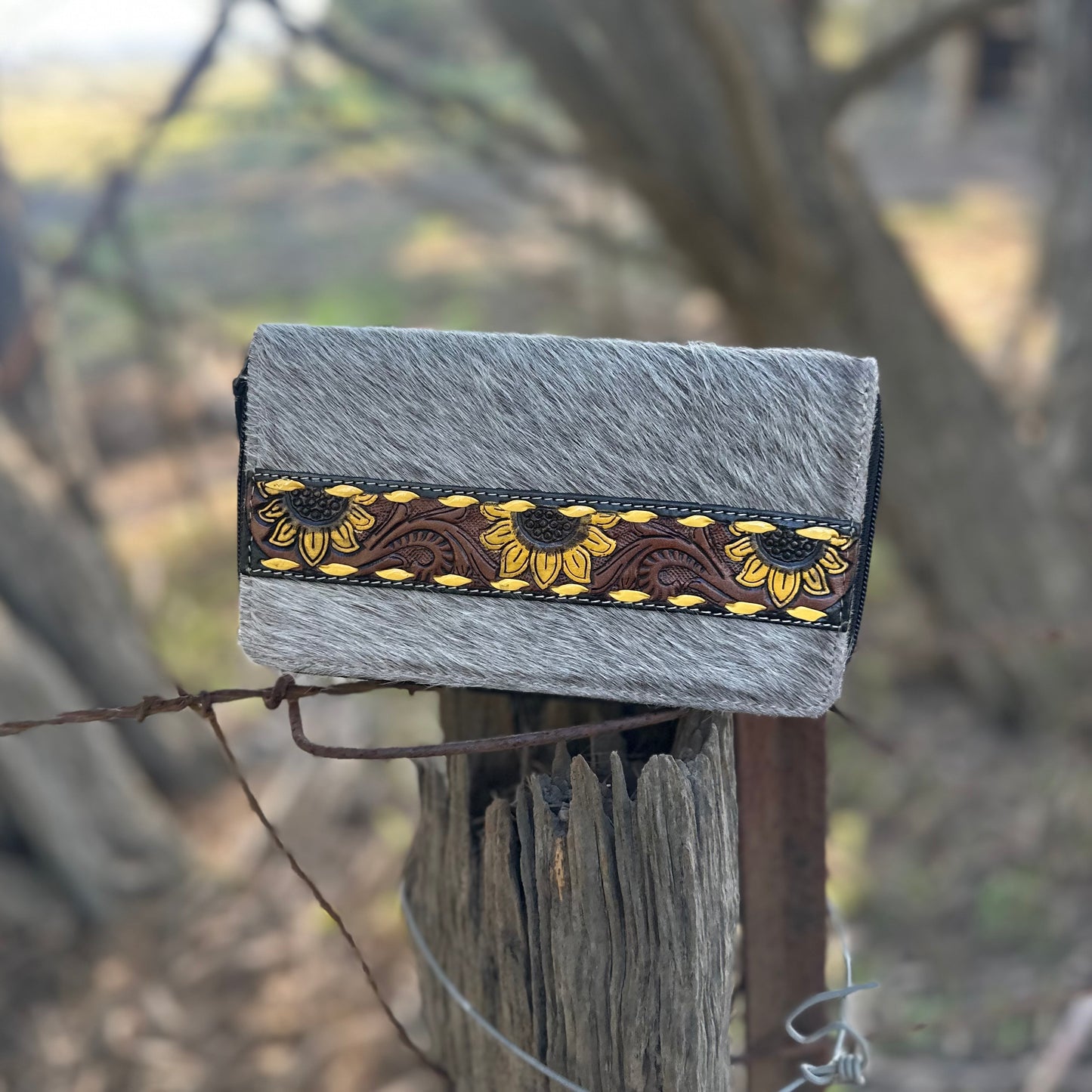 Grey Sunflower Wallet
