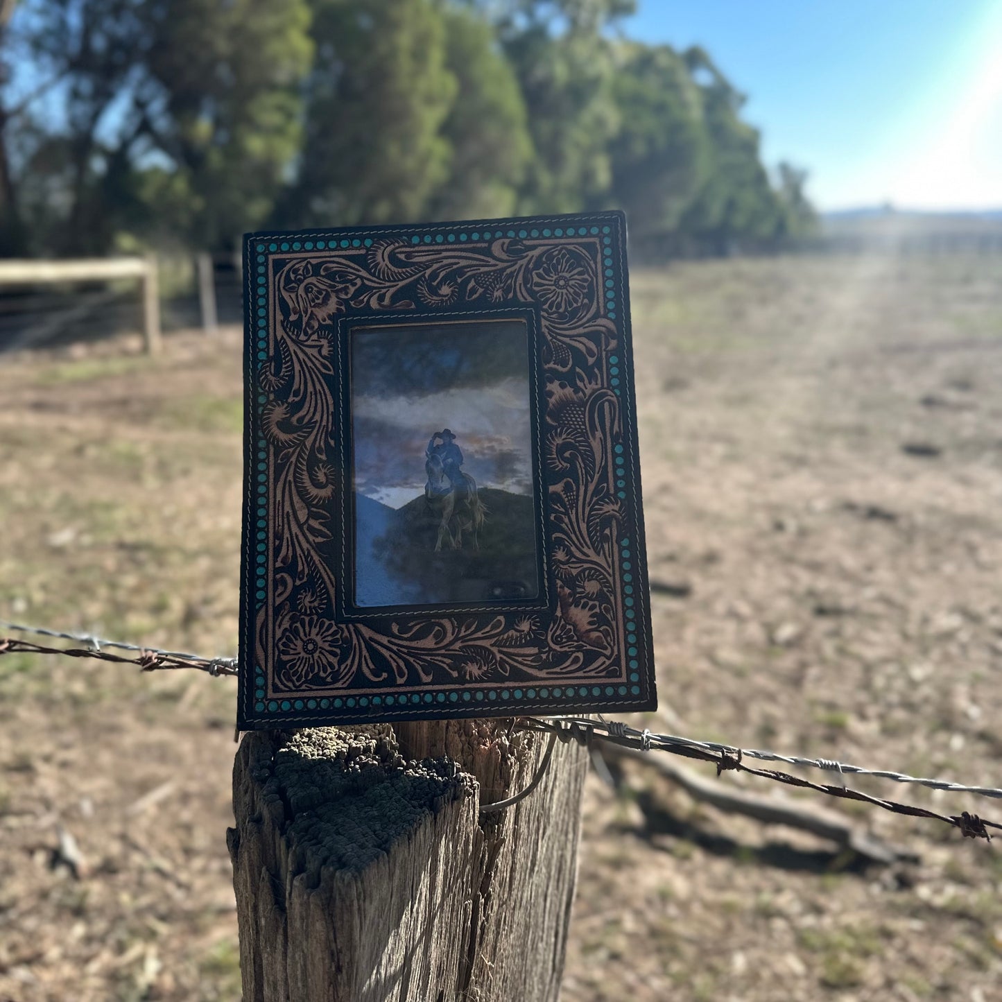 Tooled Leather Photo Frame