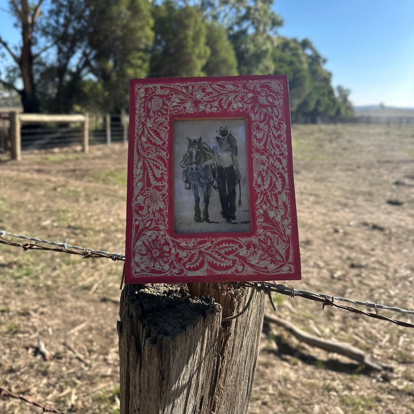 Tooled Leather Photo Frame