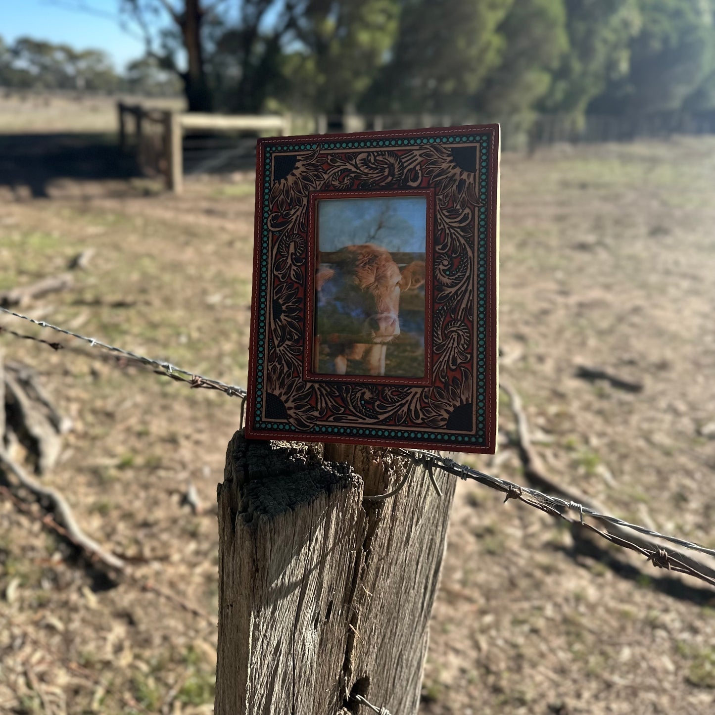 Tooled Leather Photo Frame