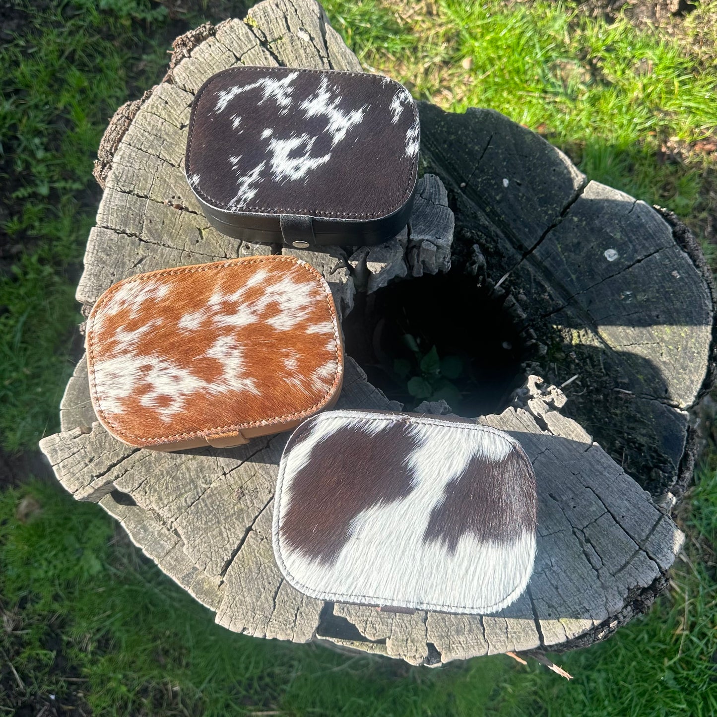 Travel Cowhide Jewellery Box