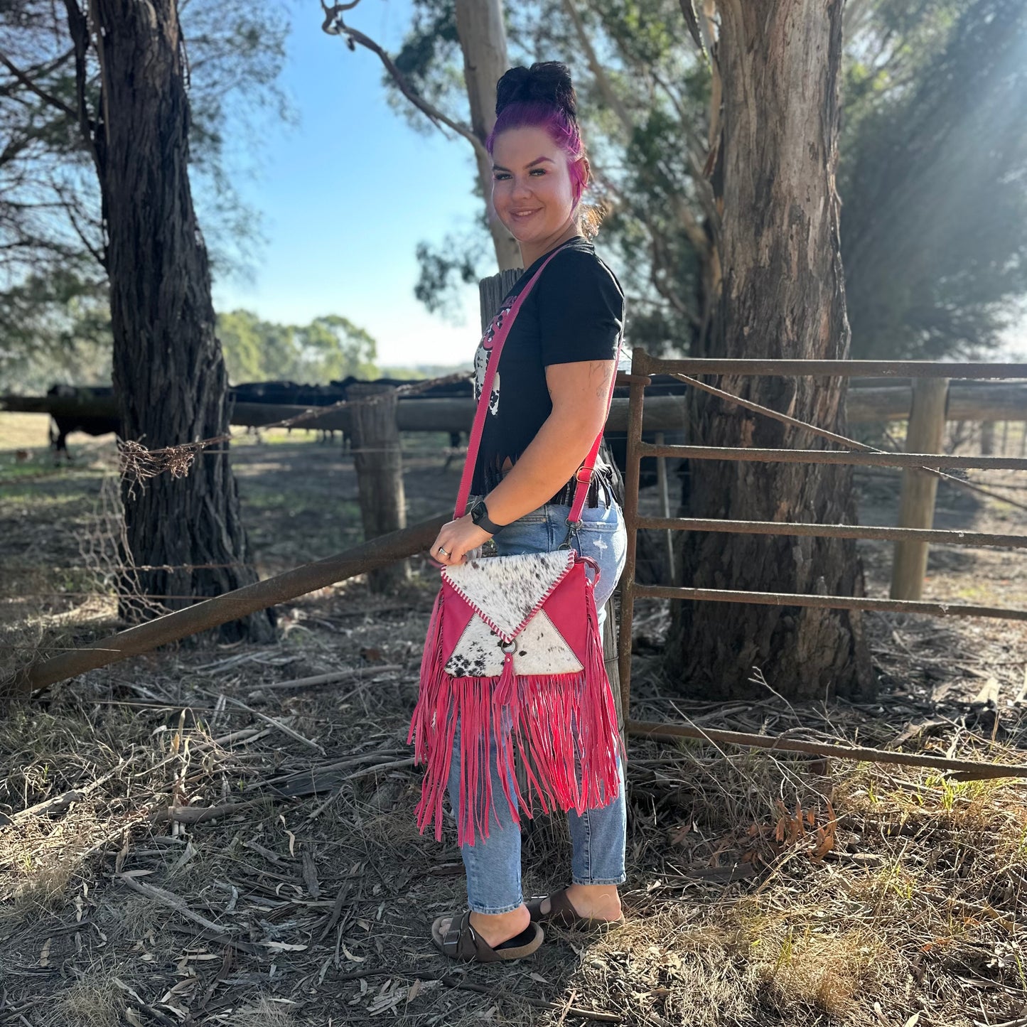 Belle Cowhide & Fringe Bag