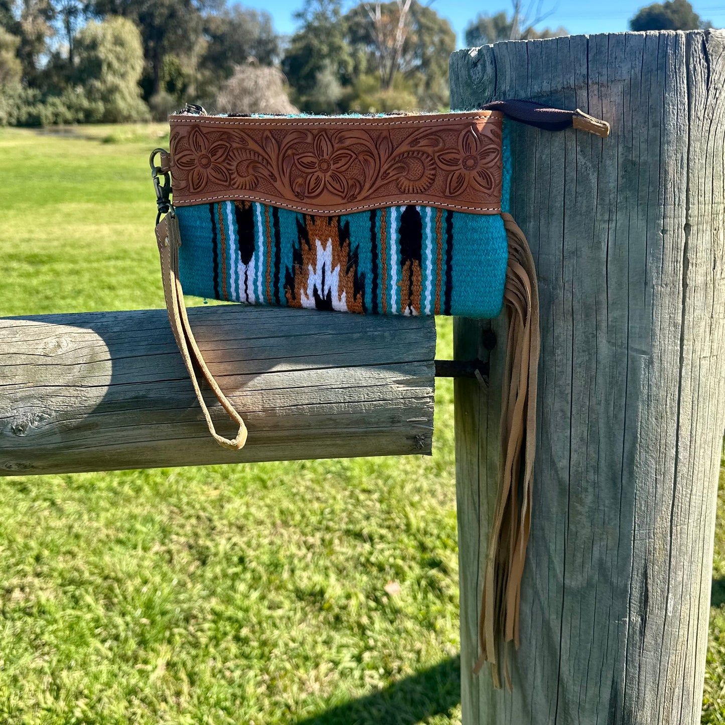 Saddle Blanket Tassel Clutch