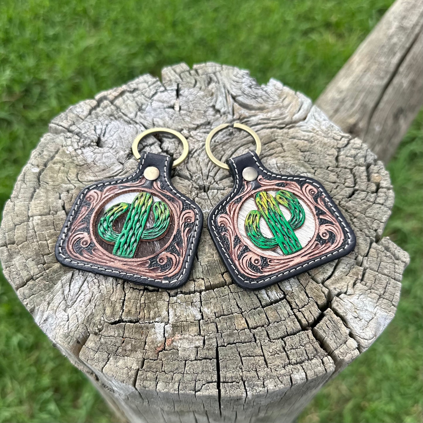 Leather & Hide Cattletag Keyring