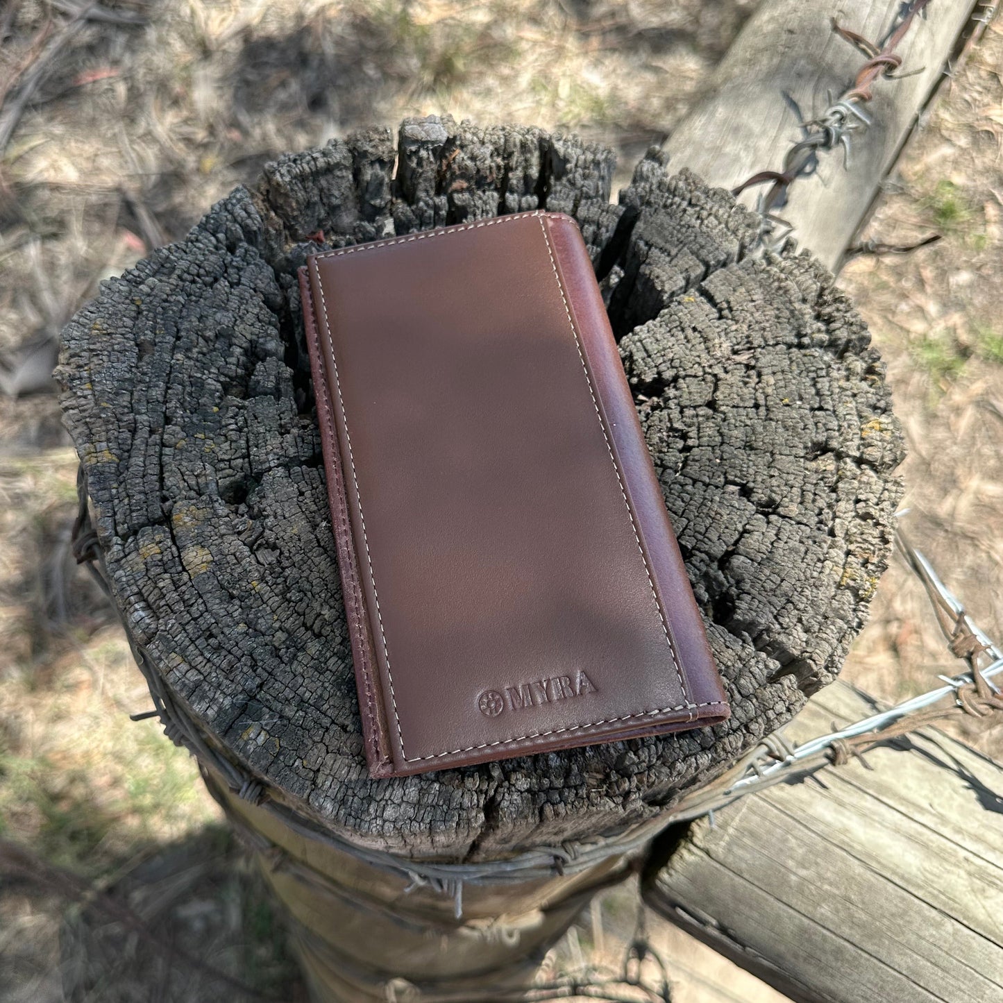 Mens Handtooled Hide Wallet in Midnight Smoke