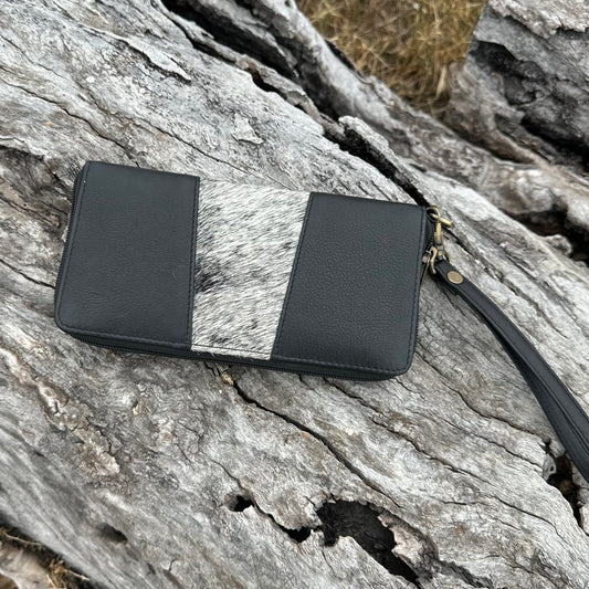 Emily Cowhide & Leather Wristlet Wallet
