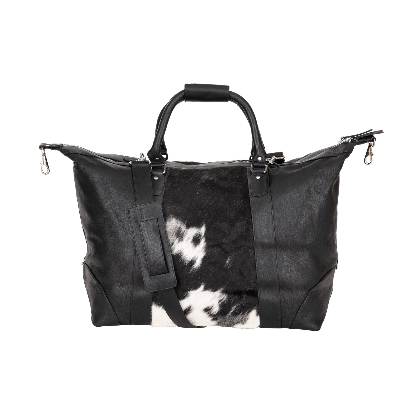 Sable Hair-On Duffle – Black Leather & Cowhide Weekender