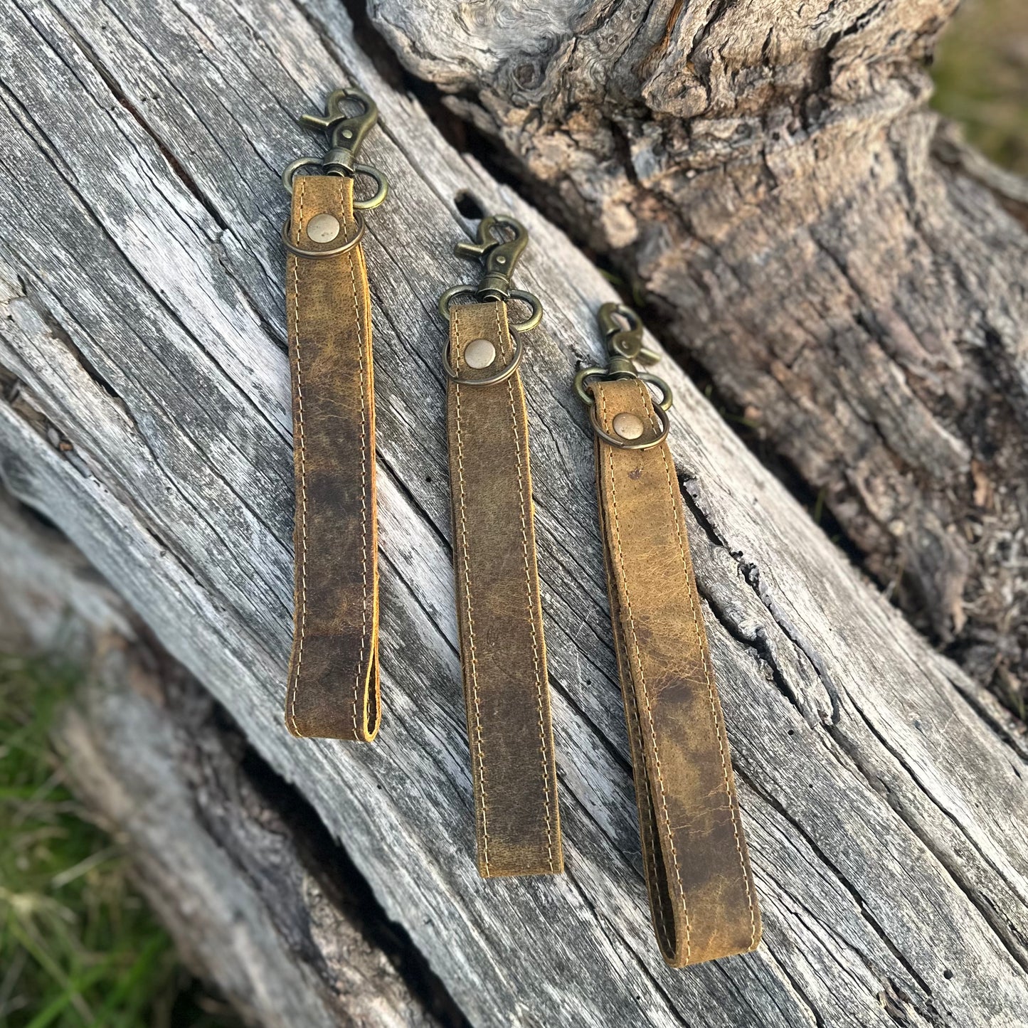 Antique Leather Wristlet