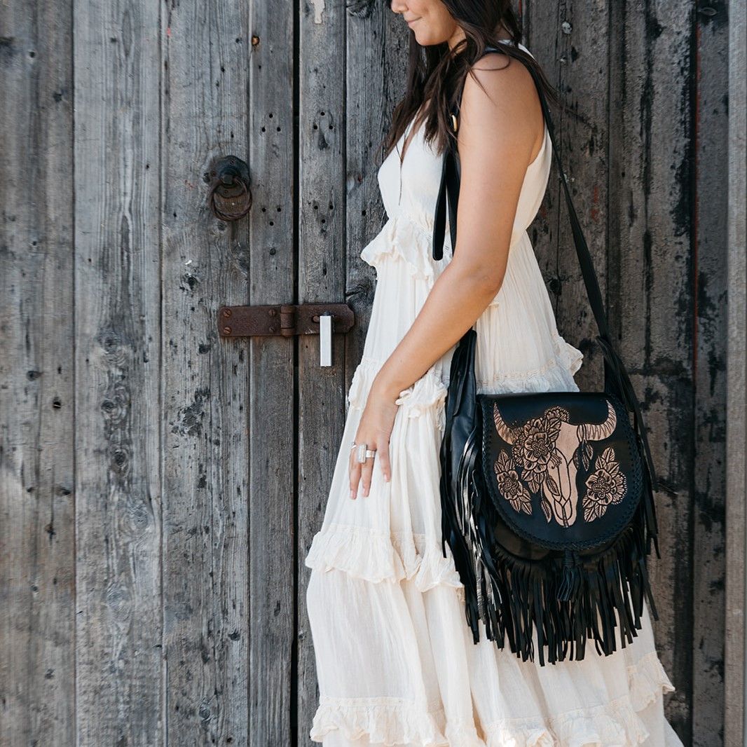 Buffalo & Fringe Saddle Bag
