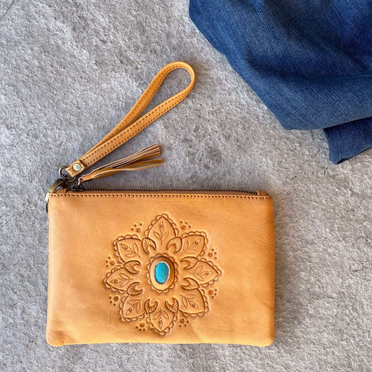 Gypsy Tassel Clutch - Tan