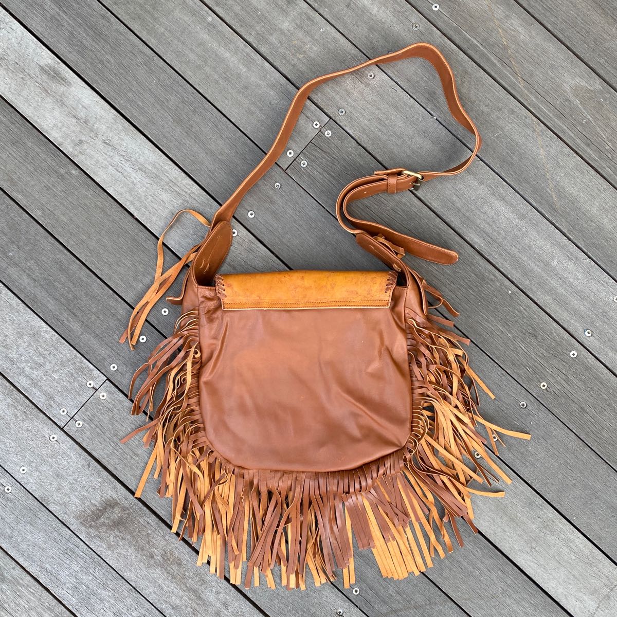Buffalo & Fringe Saddle Bag