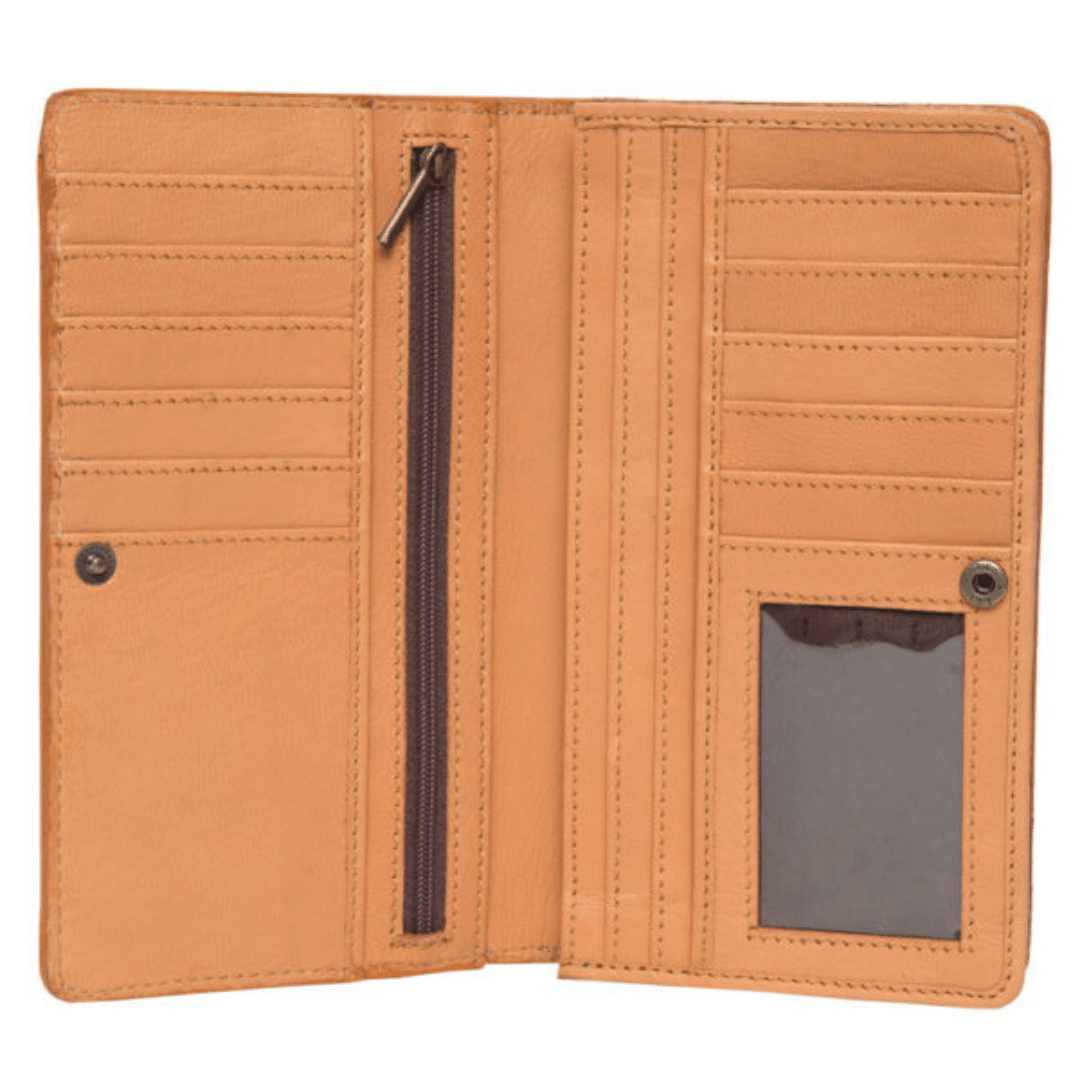 Tooled Leather Slim Cowhide Wallet