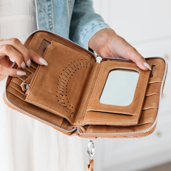 Weave Zip Round Wallet