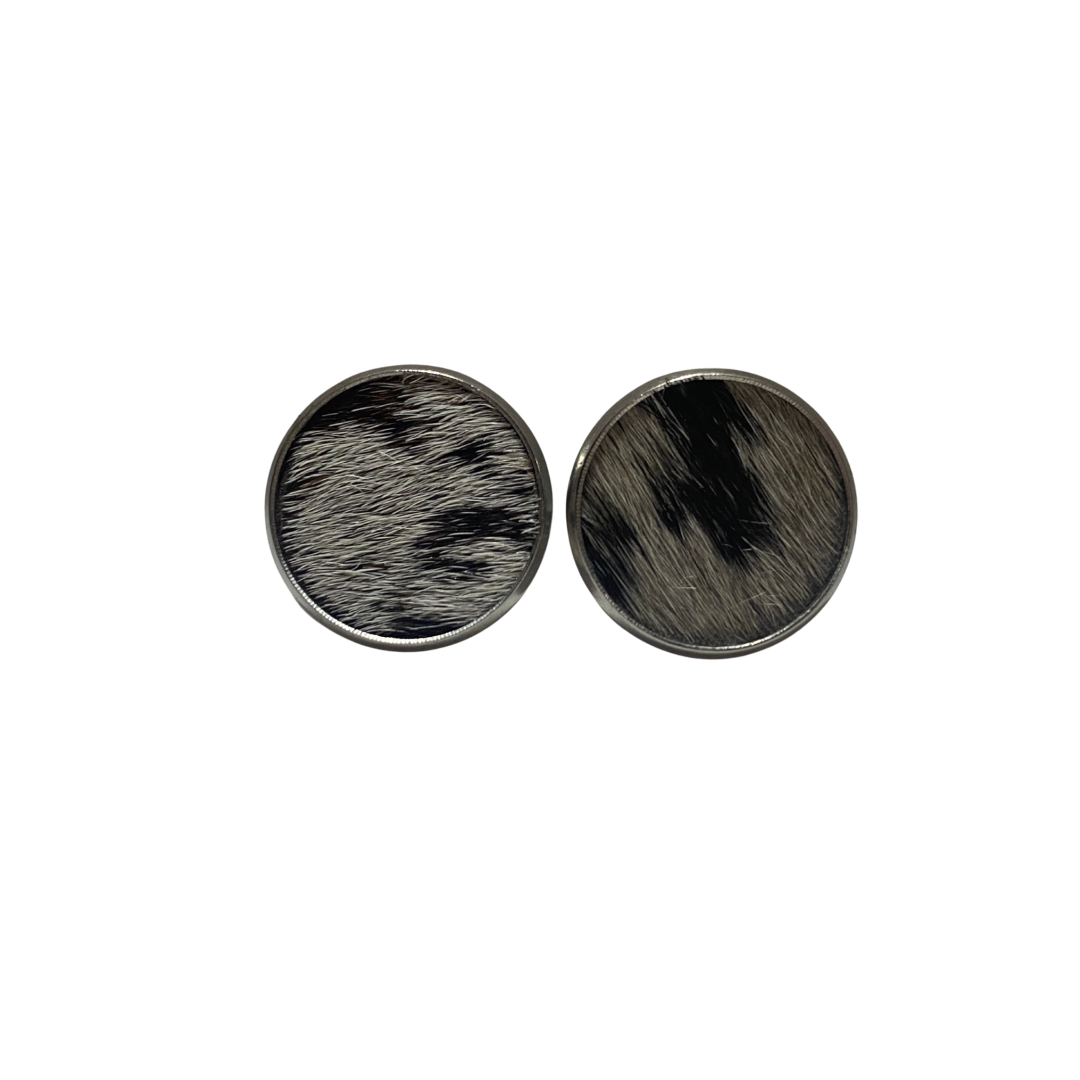 Cowhide Stud Earrings - 20MM
