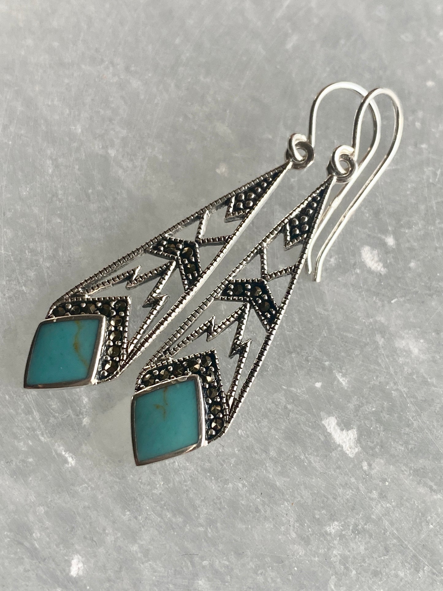Marcasite & Turquoise Earrings