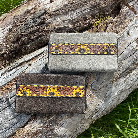 Grey Sunflower Wallet