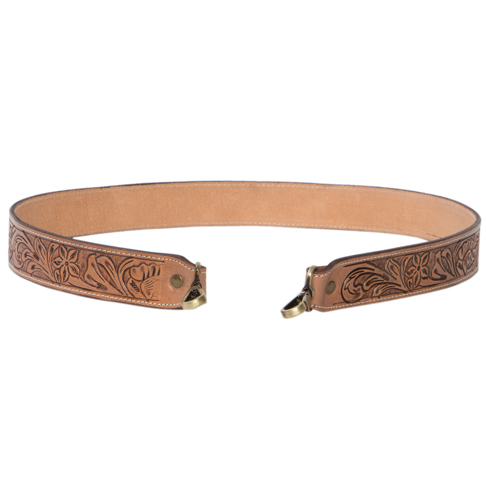 Tooled Leather Bag Strap