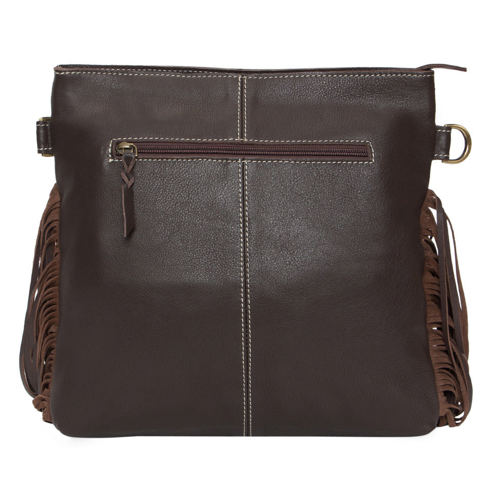 Penny - Medium Tooled Leather Sling Cowhide Bag