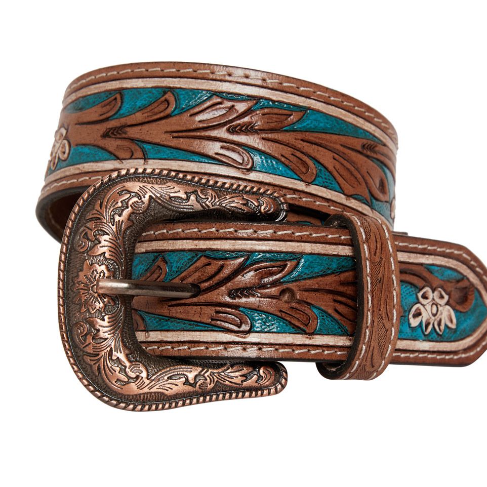 Cobalt Sea Hand Tooled Belt