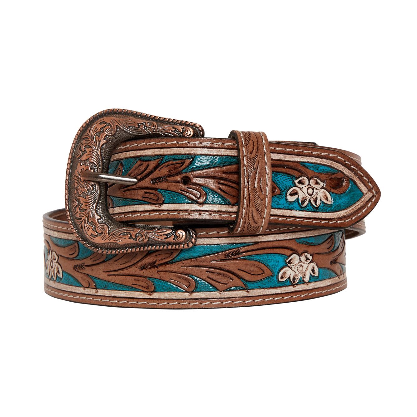 Cobalt Sea Hand Tooled Belt