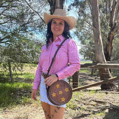 Yellow Daisy Round Bag