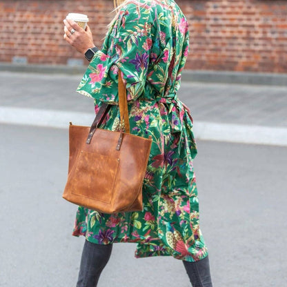Classic Brown Leather Tote Bag