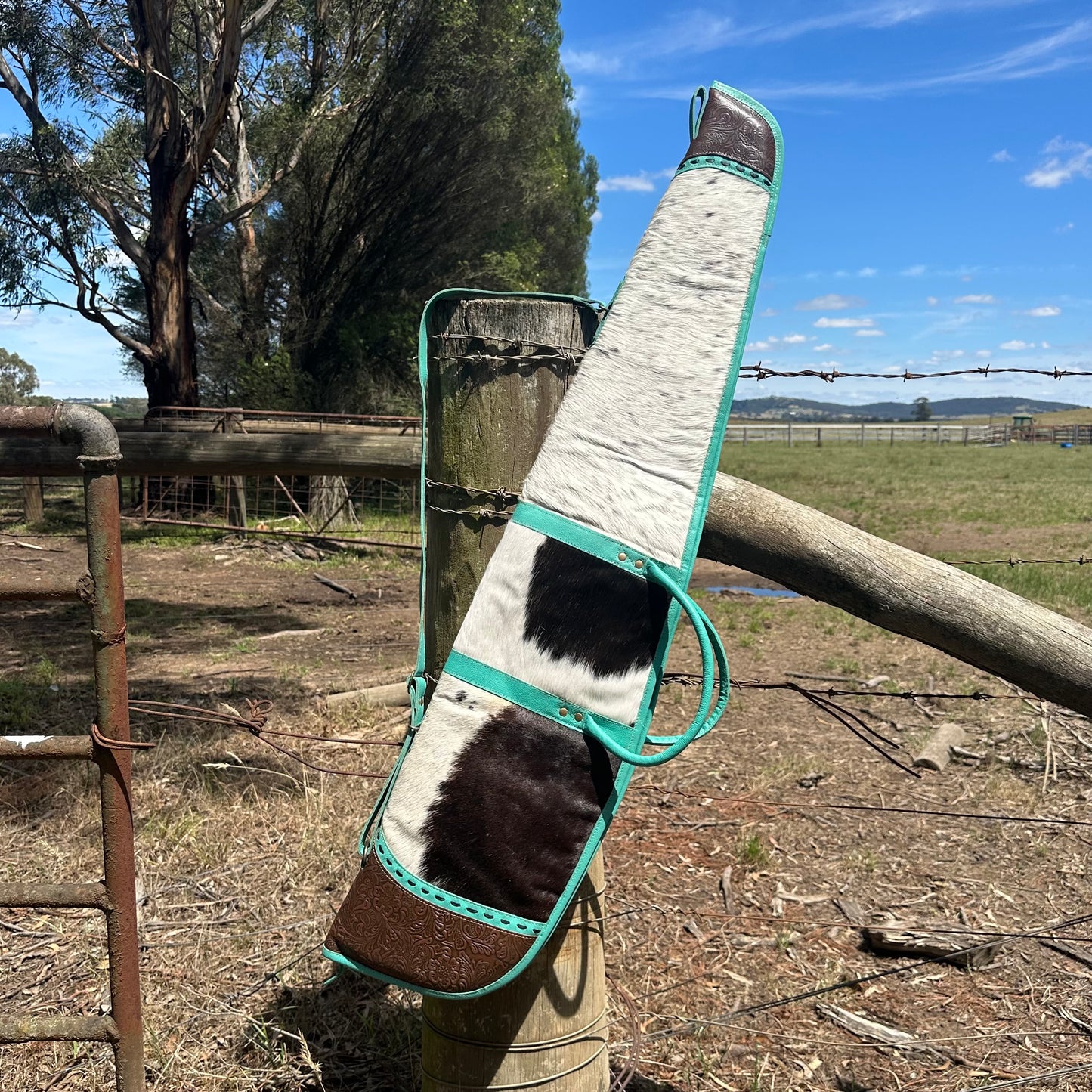 Turquoise Cowhide Rifle Bag