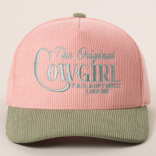ORIGINAL COWGIRL Corduroy Trucker Hat