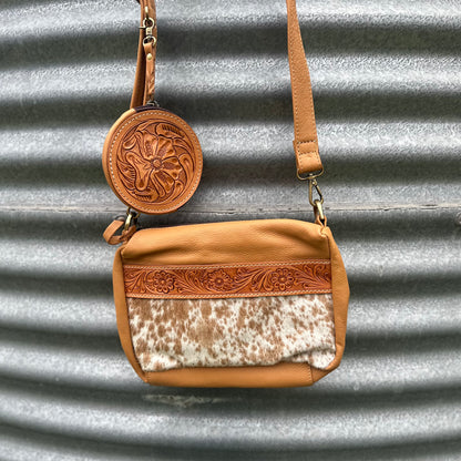 Phoebe Tooled Bag with Coin Purse