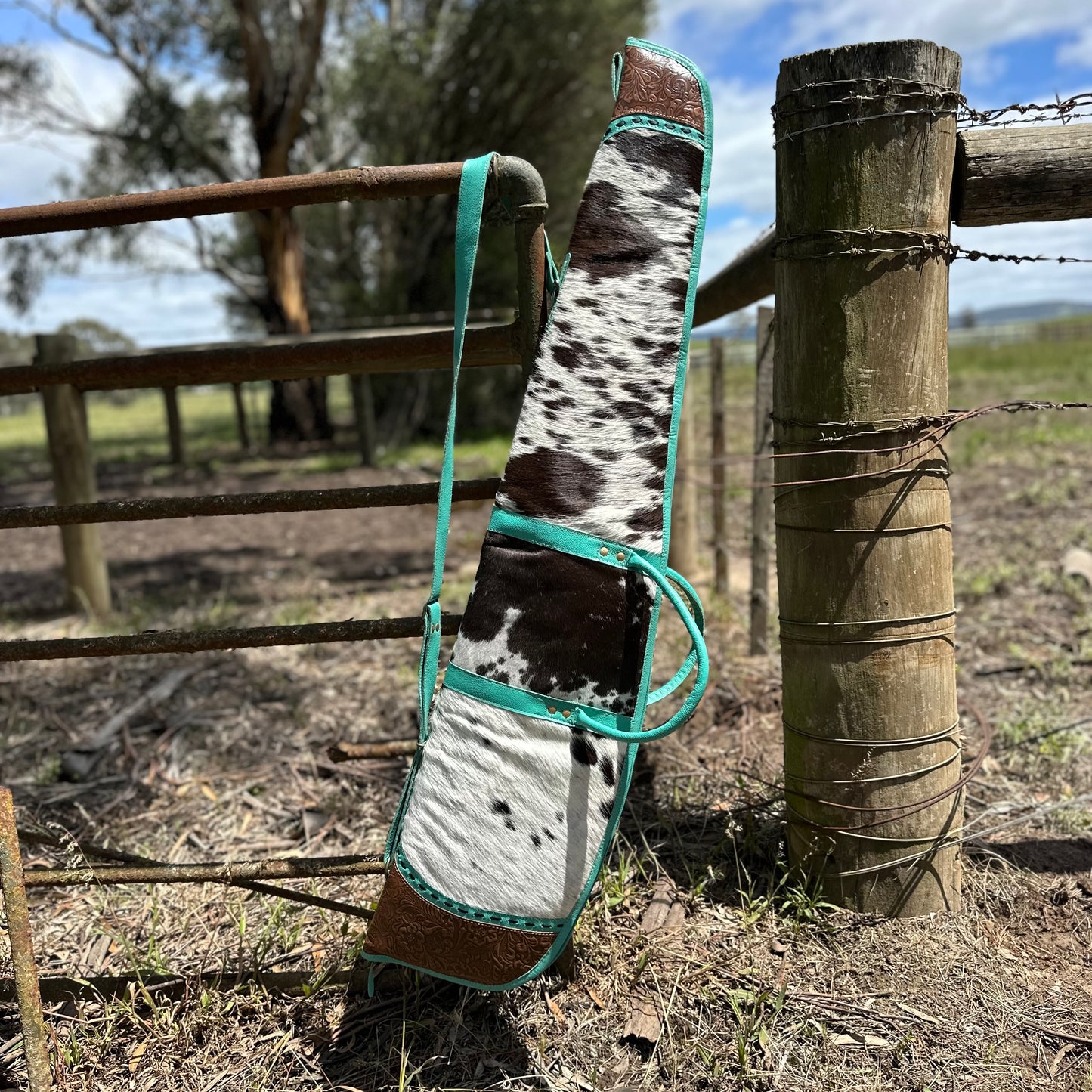 Turquoise Cowhide Rifle Bag