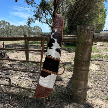 Cowhide Rifle Bag with Tooled Leather