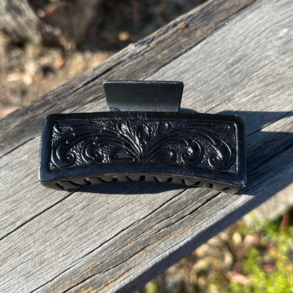 Tooled Leather Hair Claw