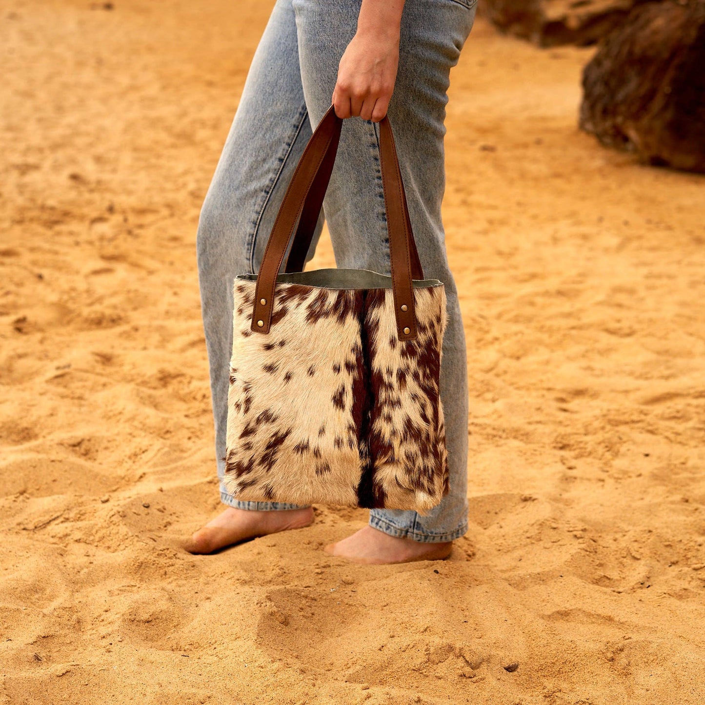 Cowhide Tote Bag