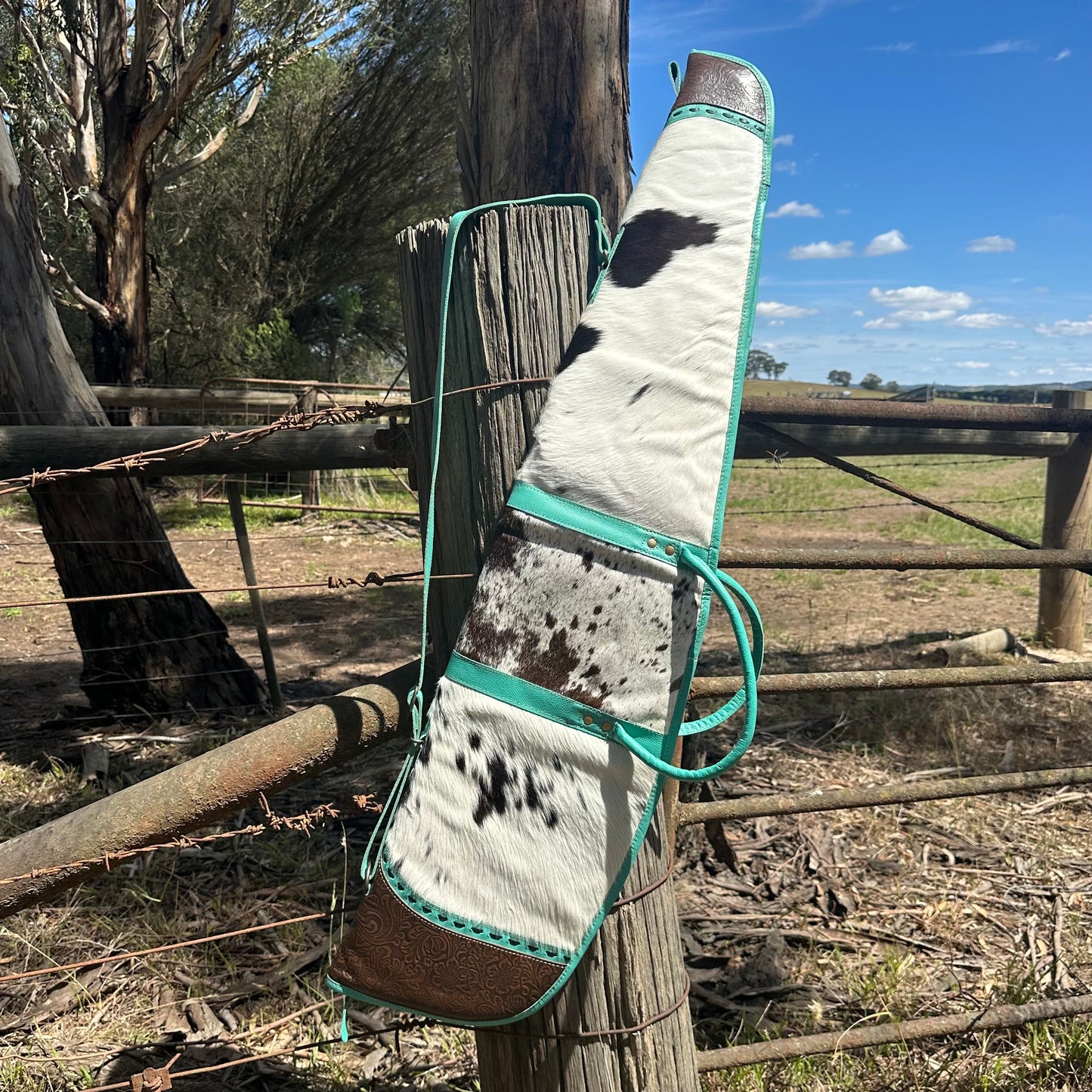 Turquoise Cowhide Rifle Bag