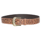 Tooled Leather Belt with Removable Buckle
