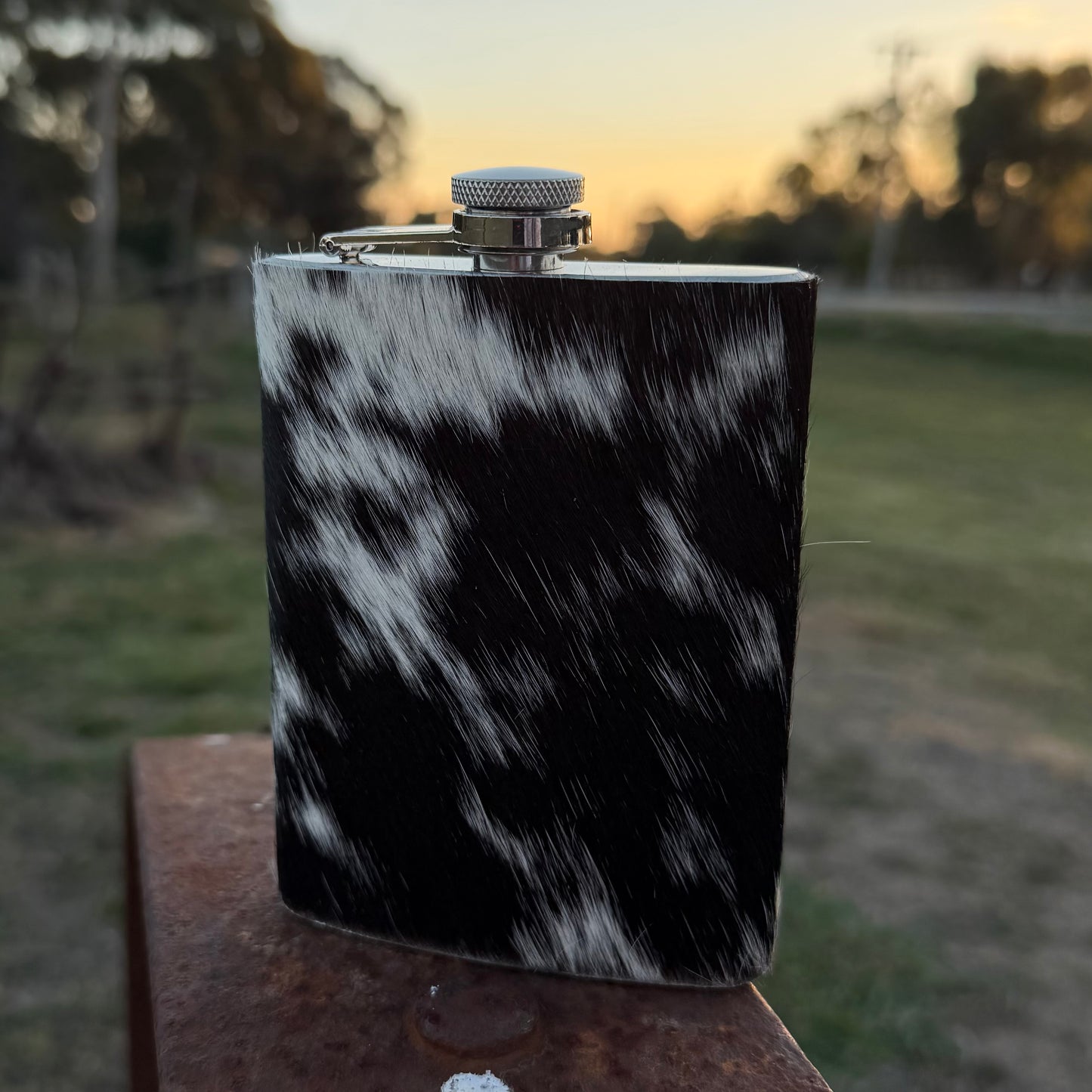 Cowhide & Leather Flask