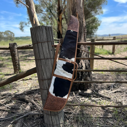 Cowhide Rifle Bag with Tooled Leather
