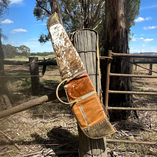 Antique Leather & Cowhide Rifle Bag