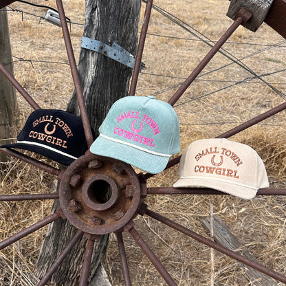SMALL TOWN COWGIRL Corduroy Rope Trucker Hat