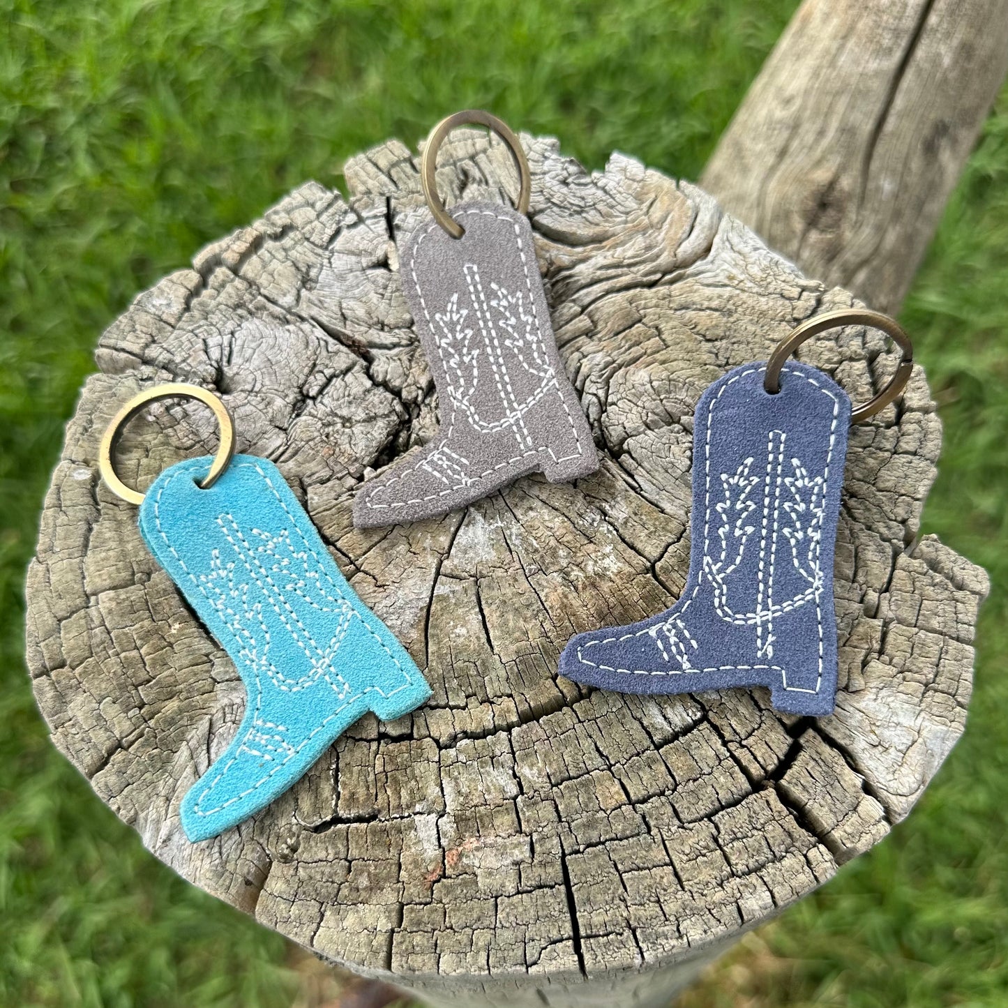 Western Boot Leather Keyring