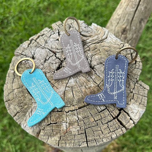 Western Boot Leather Keyring