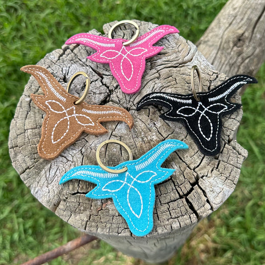 Longhorn Leather Keyring