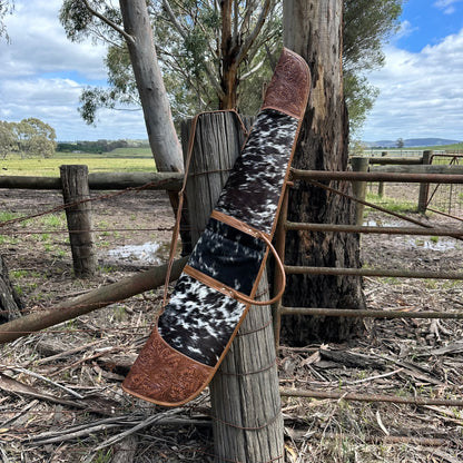 Cowhide Rifle Bag with Tooled Leather